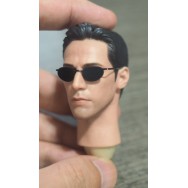 OSK1908861 Custom 1/6 Scale Male Head Sculpt W/ Metal Sunglasses